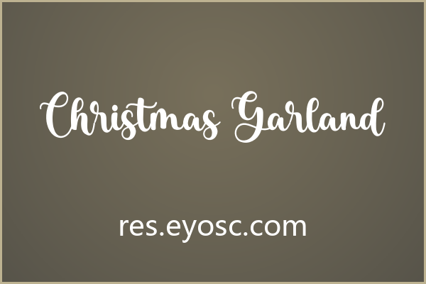 为节日贺卡挑选手写花体 Christmas Garland