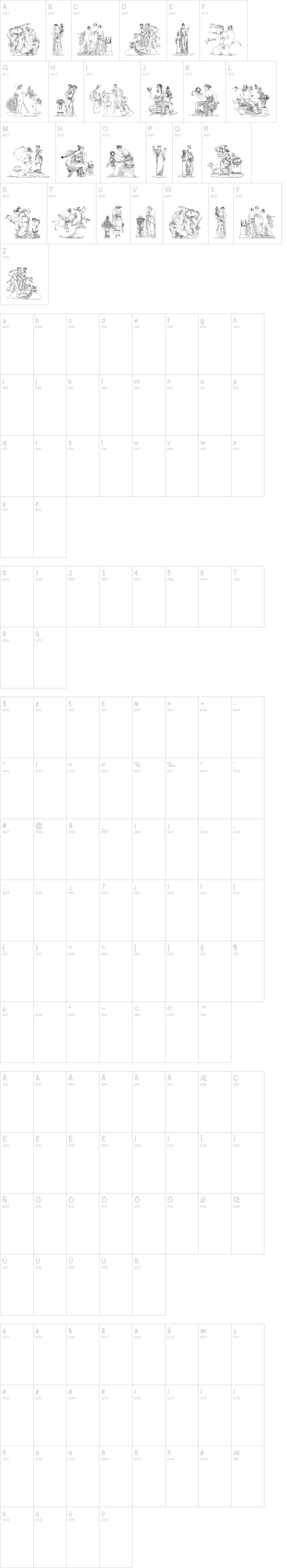 Classic Sketches 字体字形表