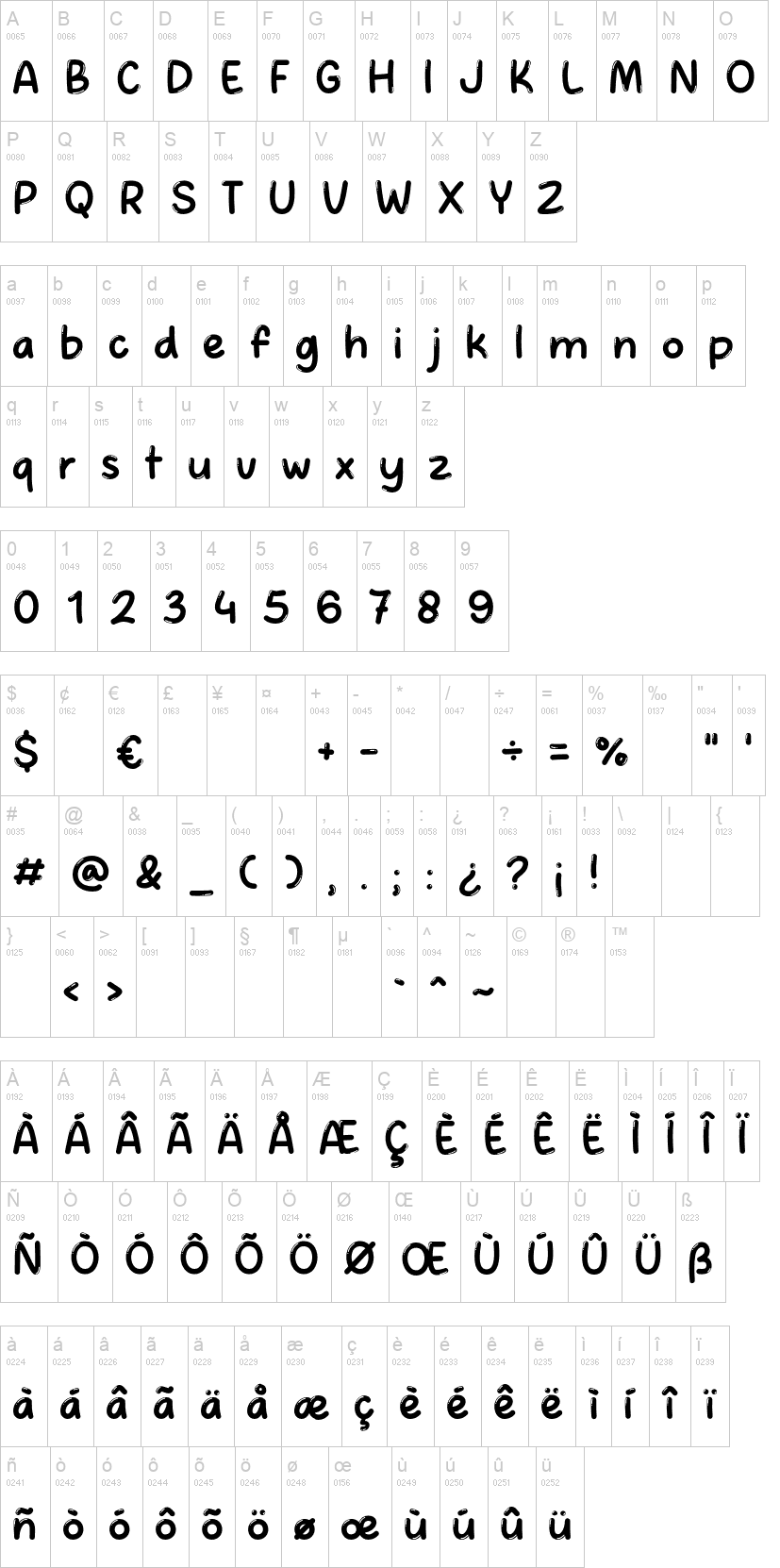 Crush Bubble 字体字形表