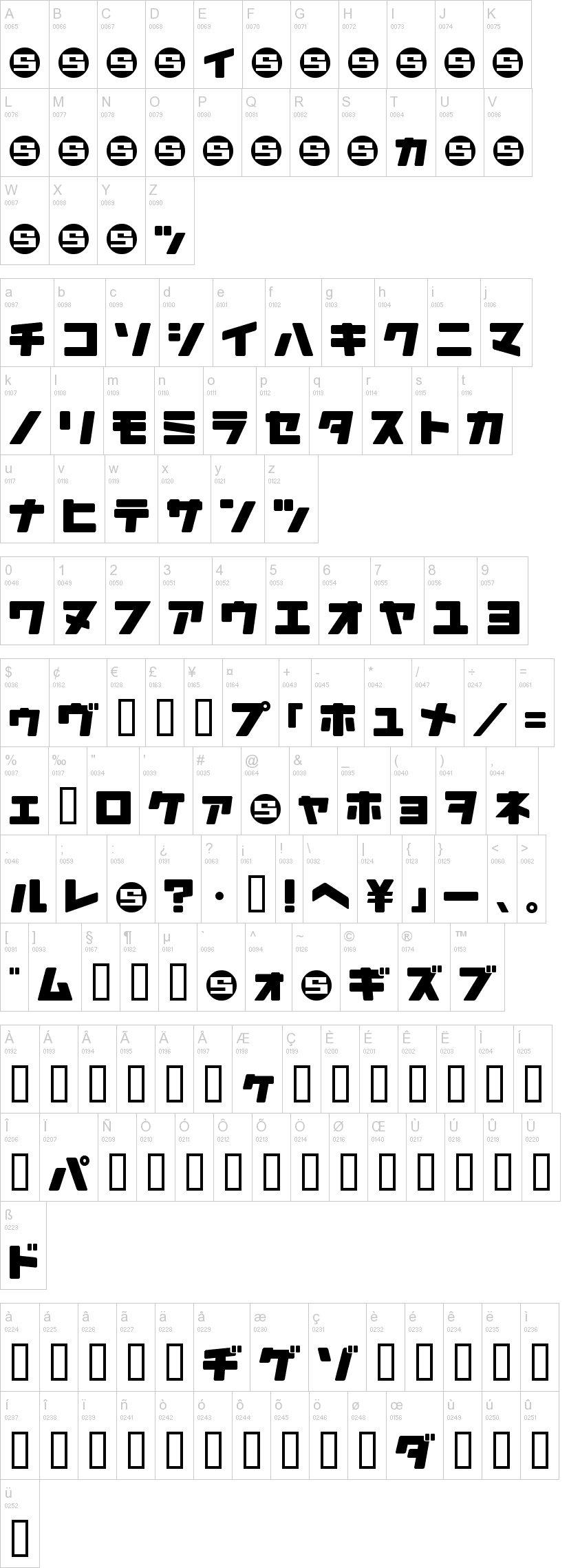 Daidoh Remix JKA 字体字形表