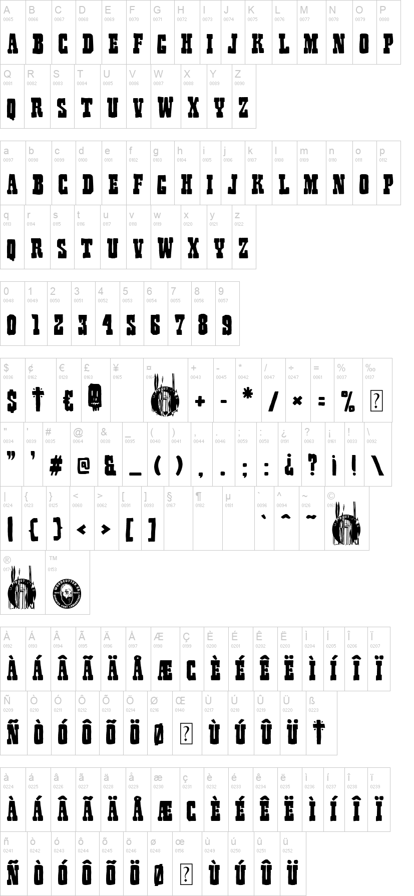Dead Again 字体字形表