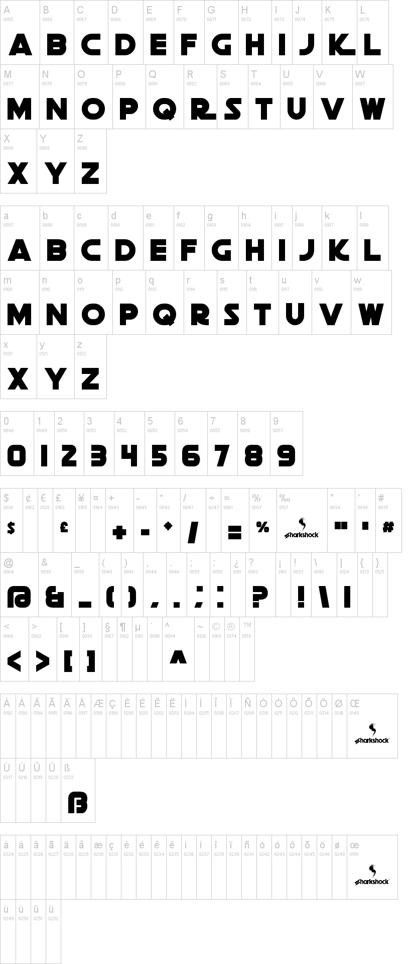 Death Star 字体字形表