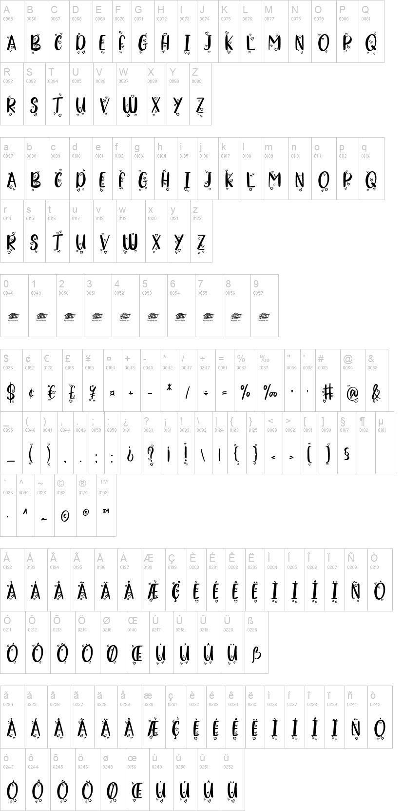 Delight Crush Display 字体字形表