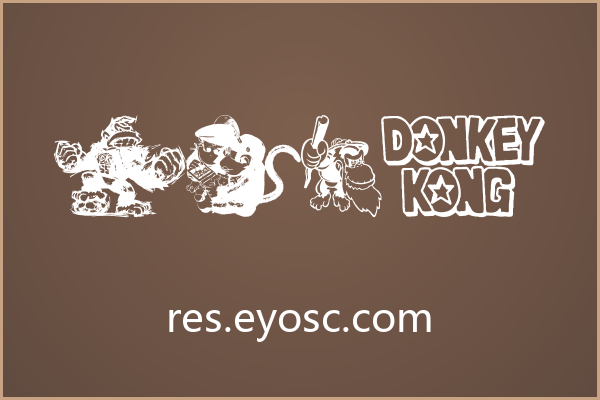Donkey Kong World 的笔画对比适合海报主标题主视觉