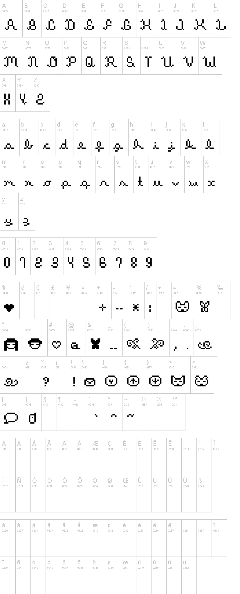 Dream It 字体字形表