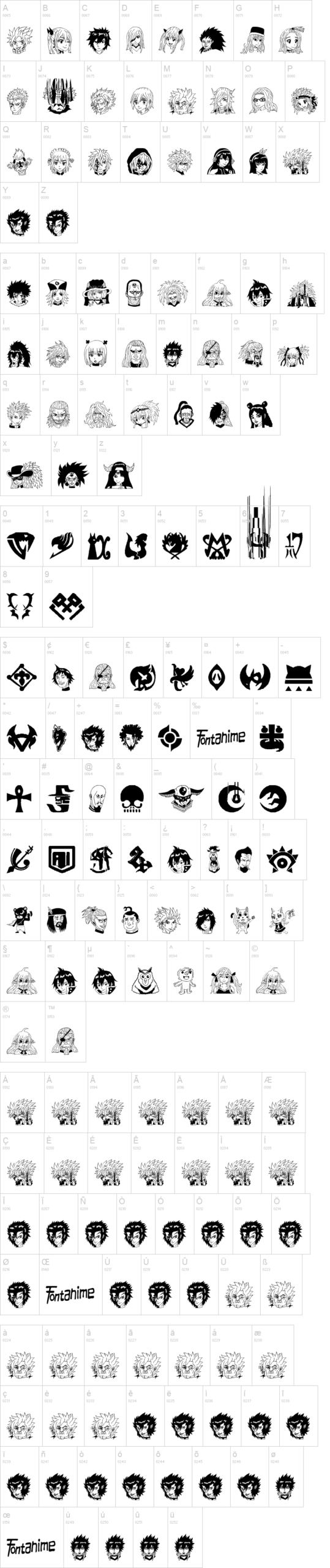 Fairy Tail Image 字体字形表