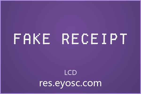 像素点阵构成的 Fake Receipt 字体