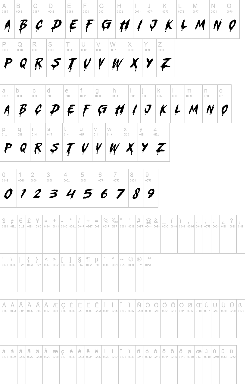 Ghost Shamz 字体字形表
