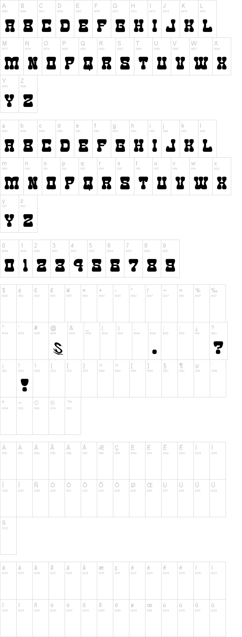 Goma Western 2 字体字形表