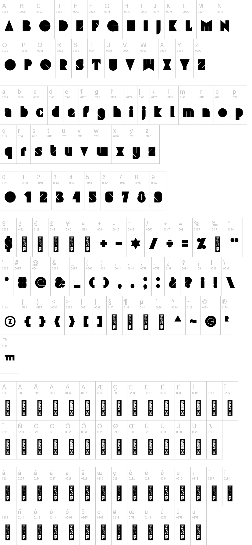 Grafika Type.3 字体字形表