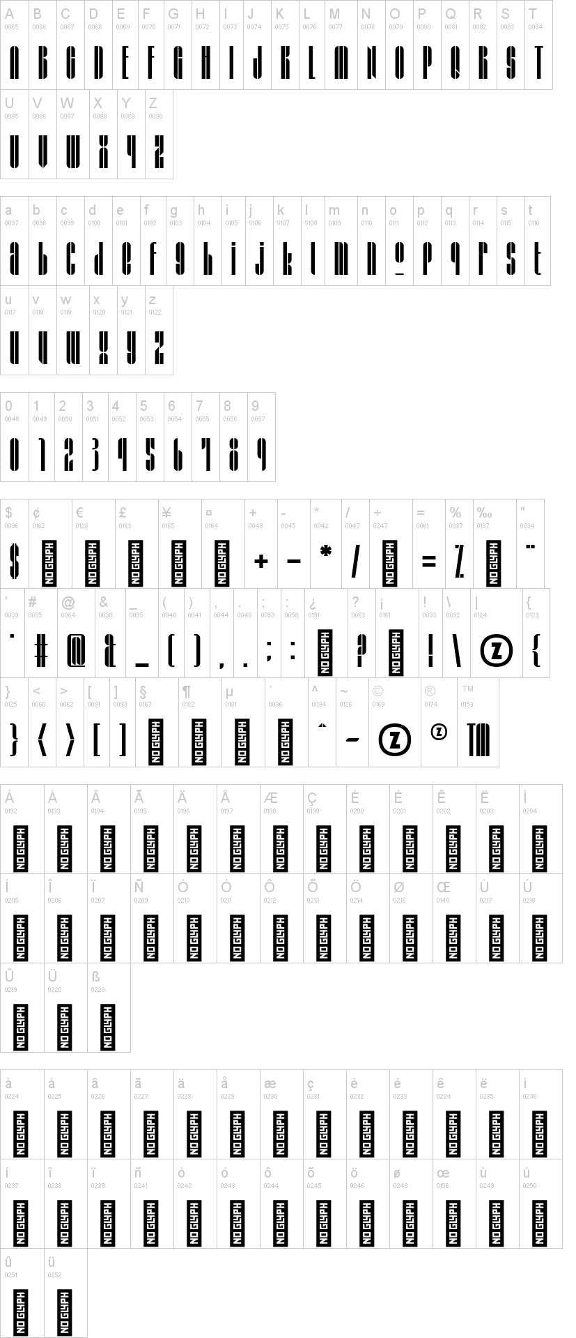 Grafika Type.4 字体字形表
