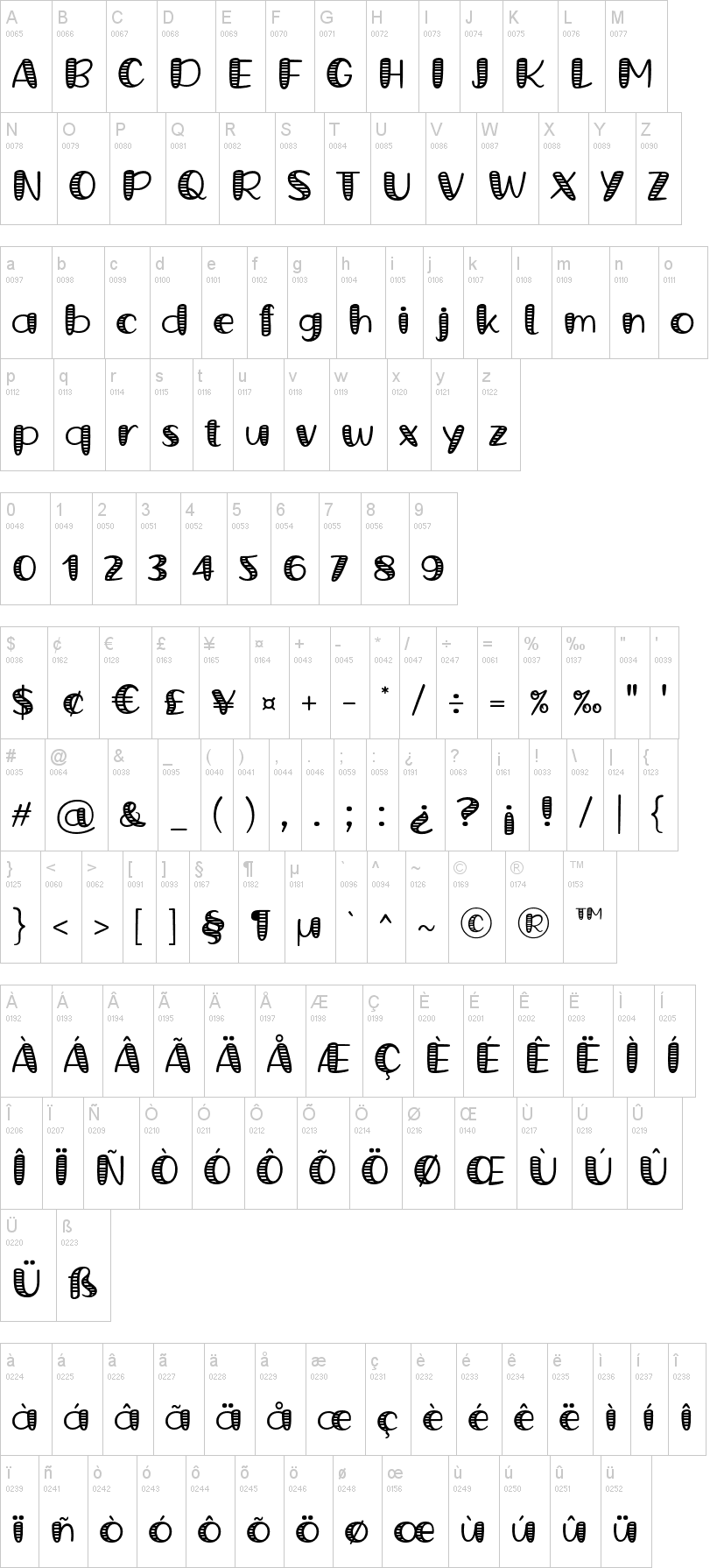 Grande October Four 字体字形表