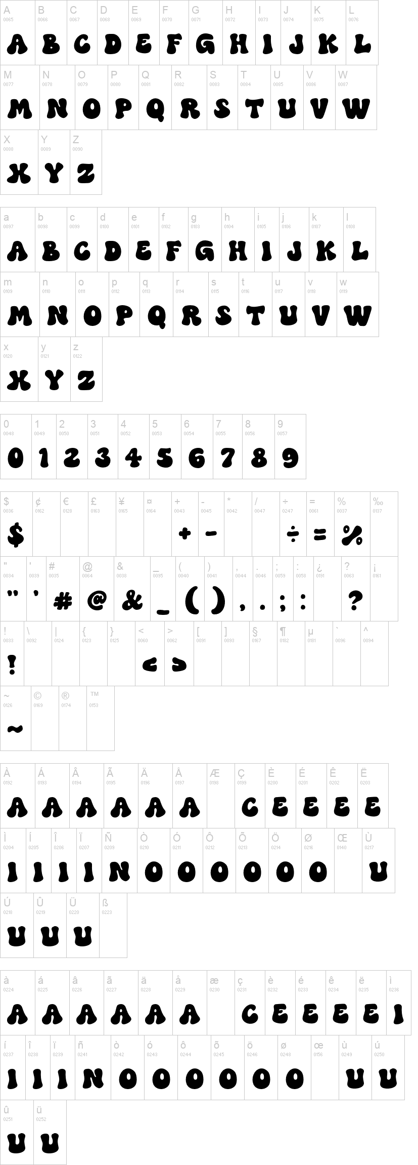 Groove Soul 字体字形表