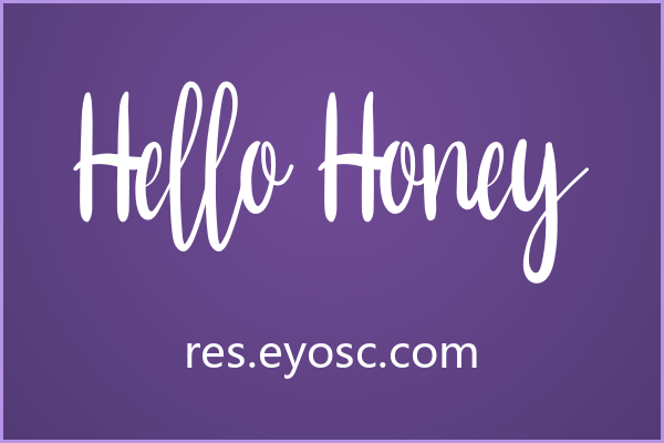笔触细腻的手写体 Hello Honey