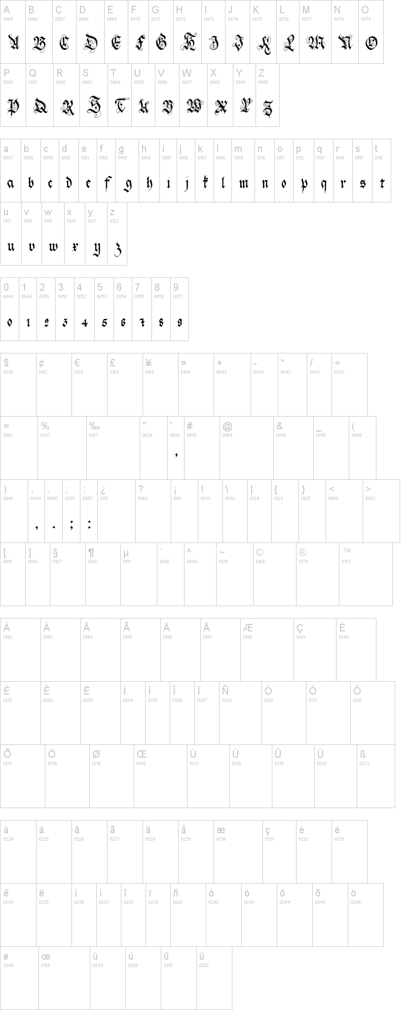 Holyrose Mmidnight Tea 字体字形表