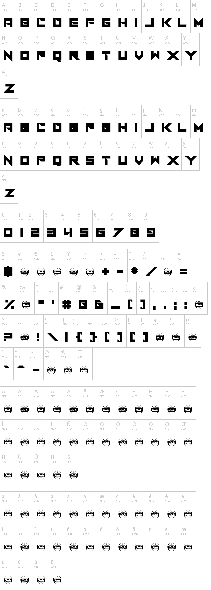 I Am A Designer 字体字形表