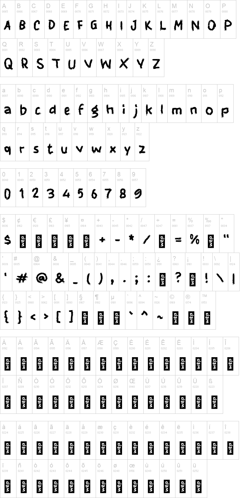 i Image of Night 字体字形表