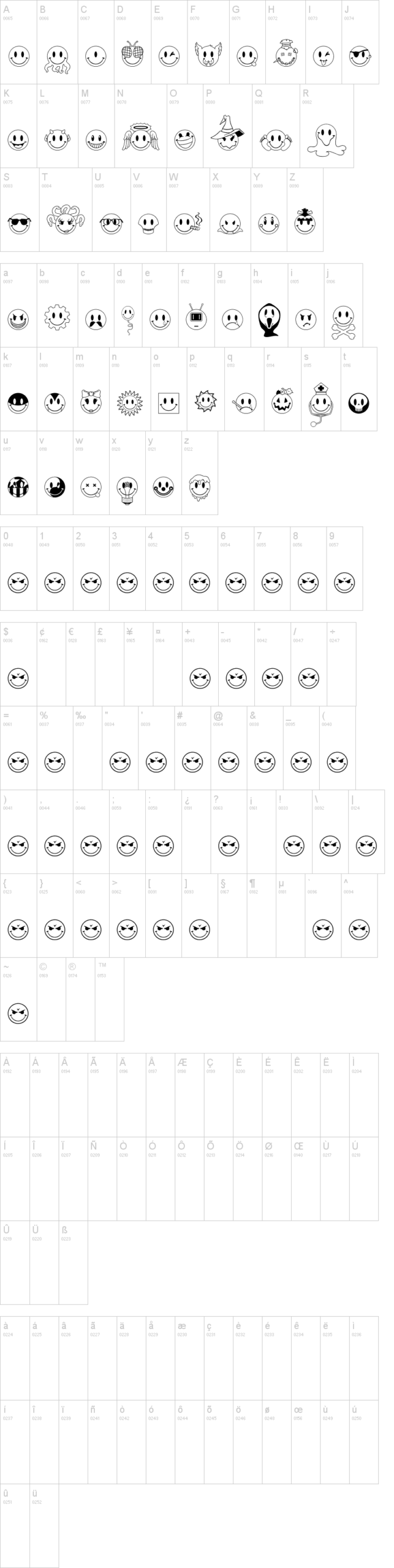 JLS Smiles Sampler 字体字形表