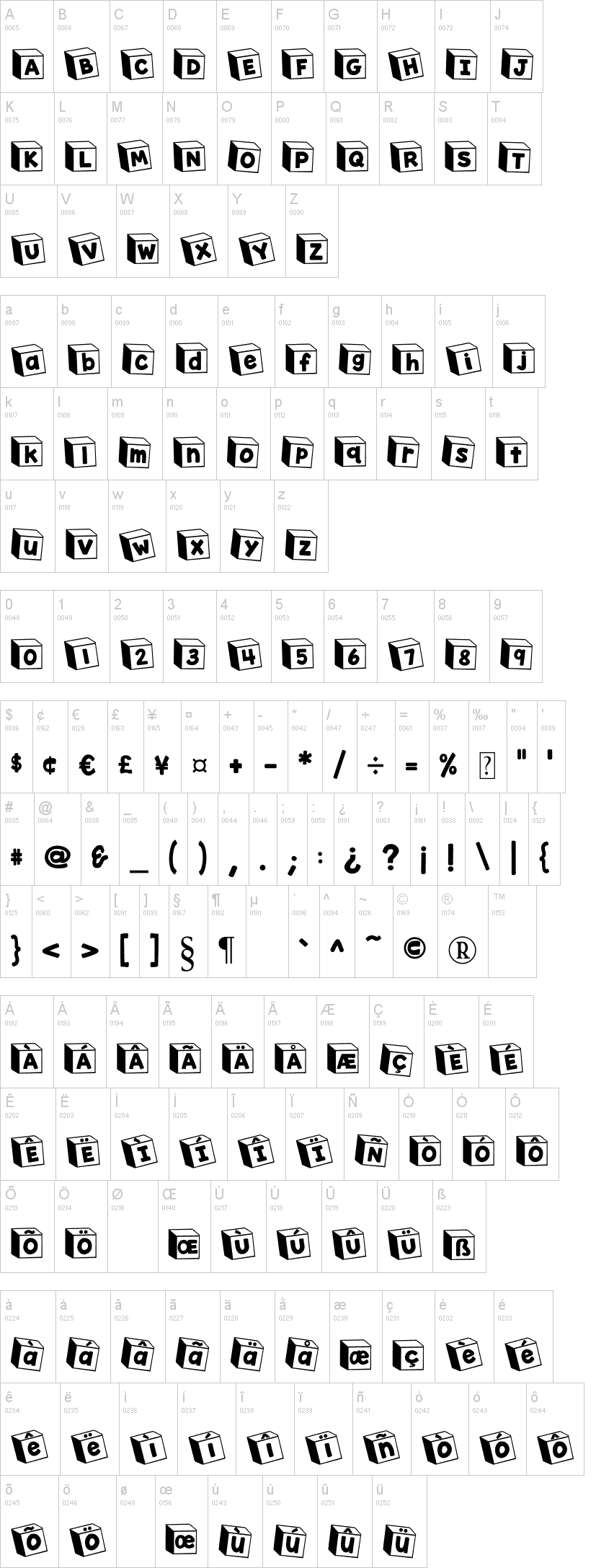 K26 Toy Blocks 123 字体字形表