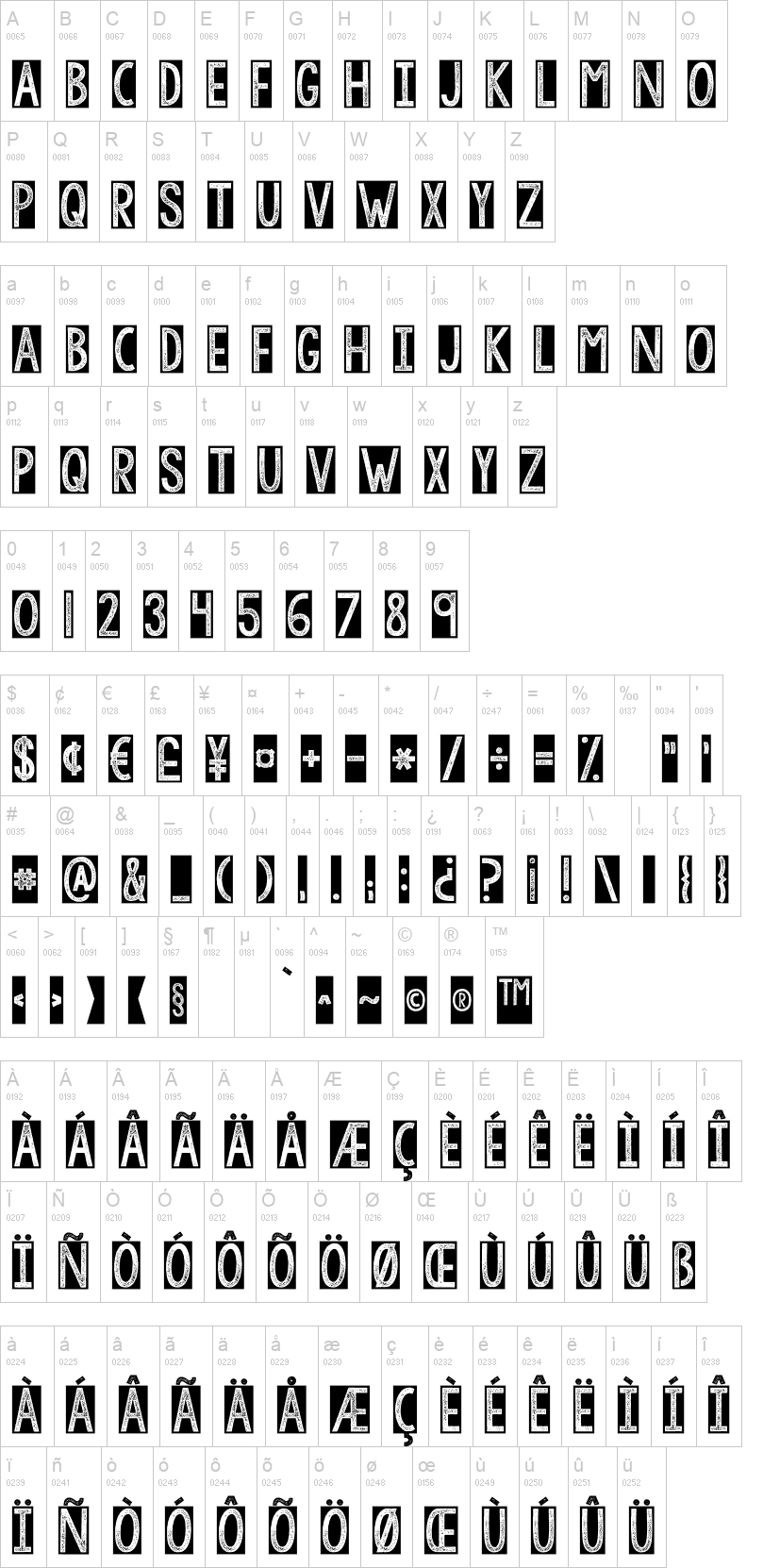 KG All of You 字体字形表