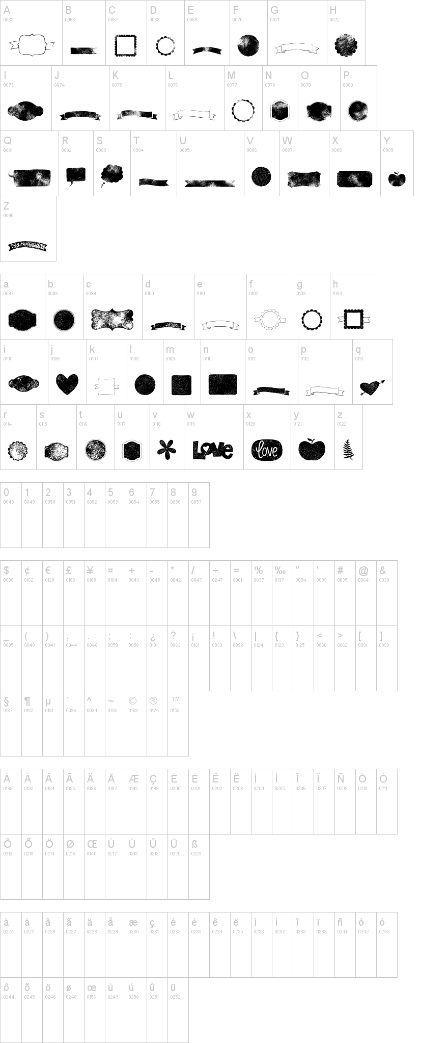 KG Flavor And Frames Seven 字体字形表