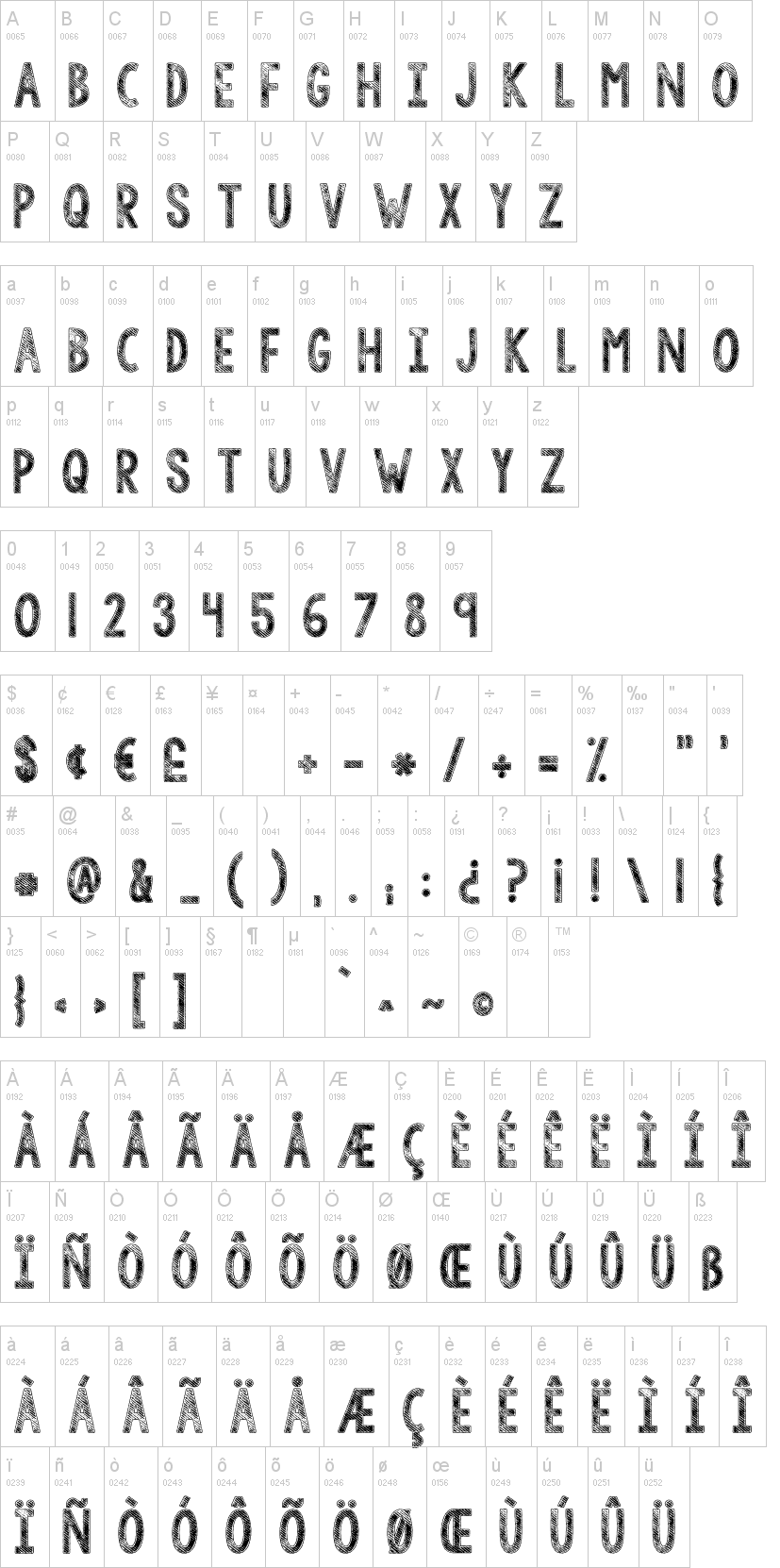 KG Tangled Up In You 字体字形表