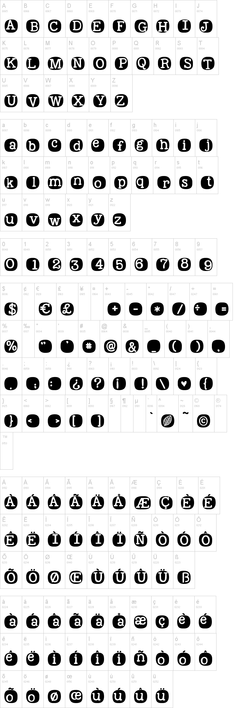 KG Wake Me Up 字体字形表