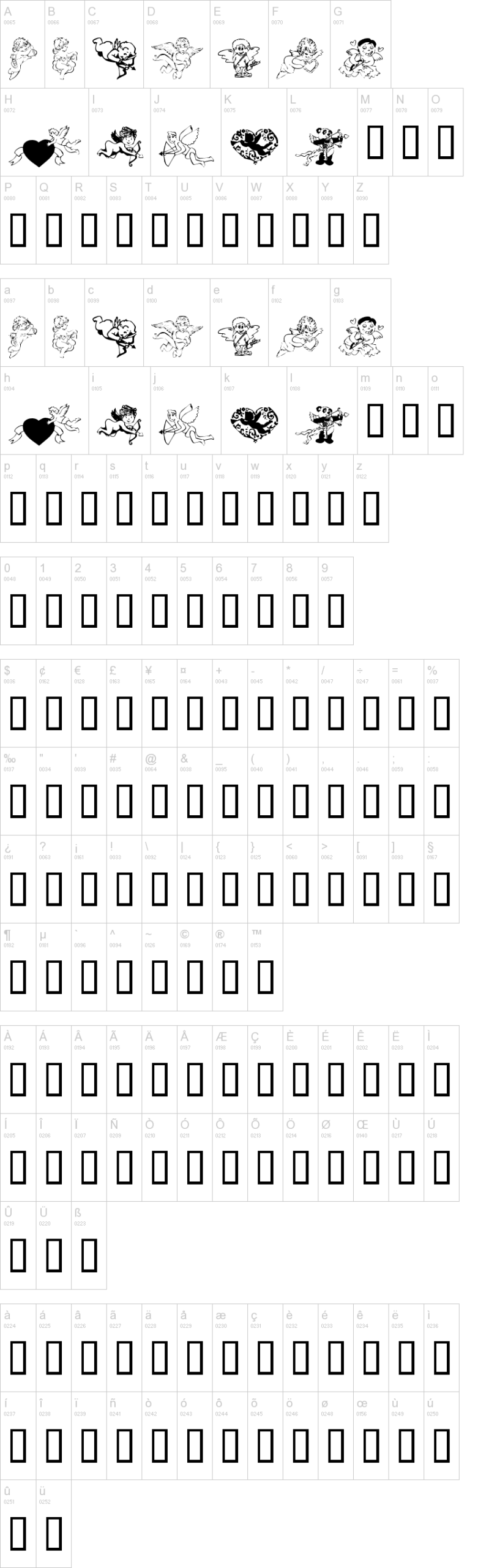 KR Cupids 2003 字体字形表