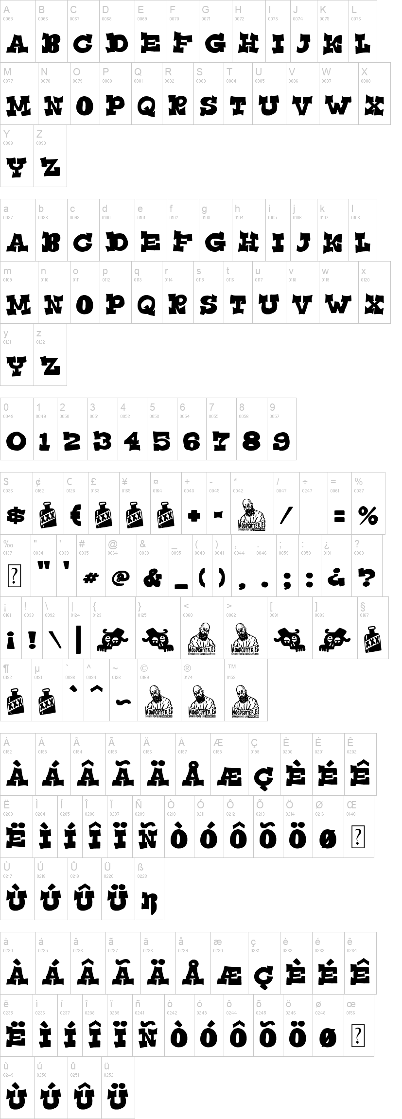 Le Cow-Boy Ivre 字体字形表