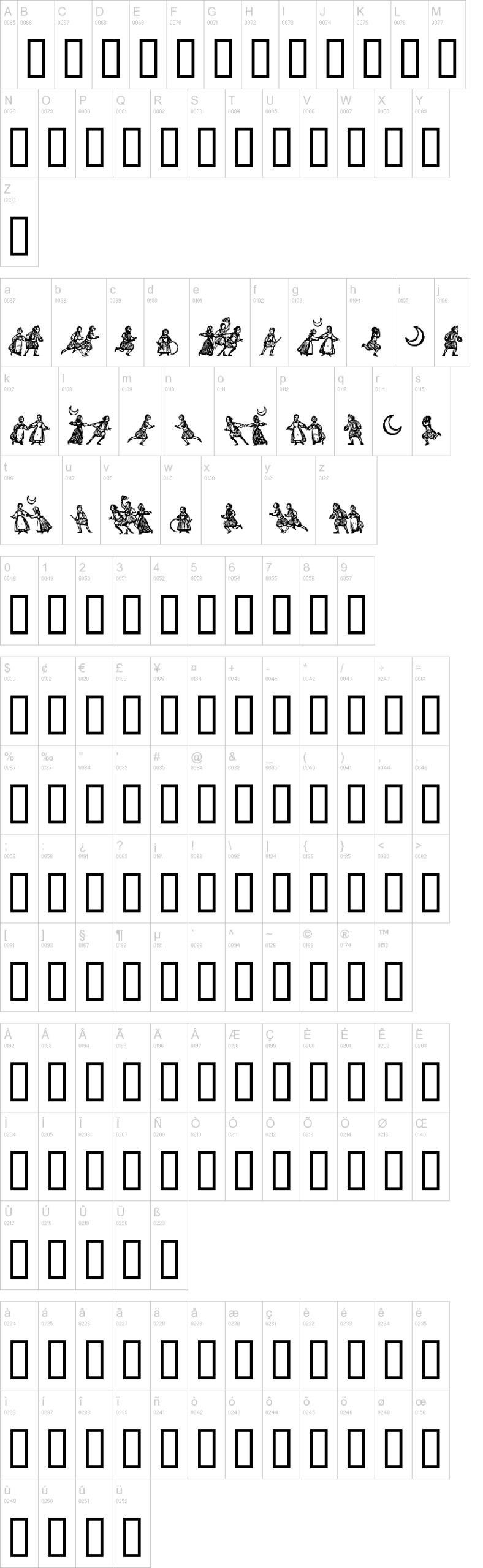 Little People 字体字形表