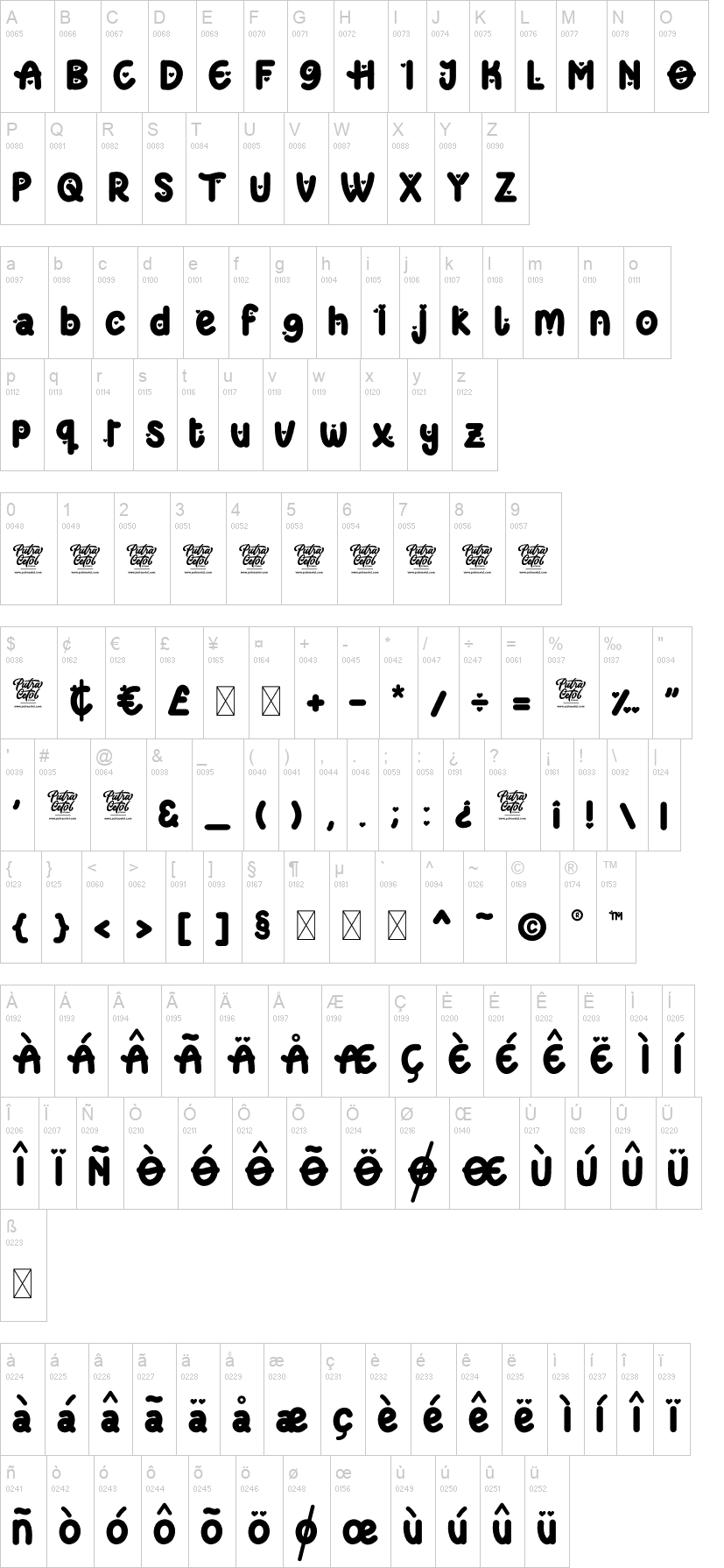Love Paradise 字体字形表