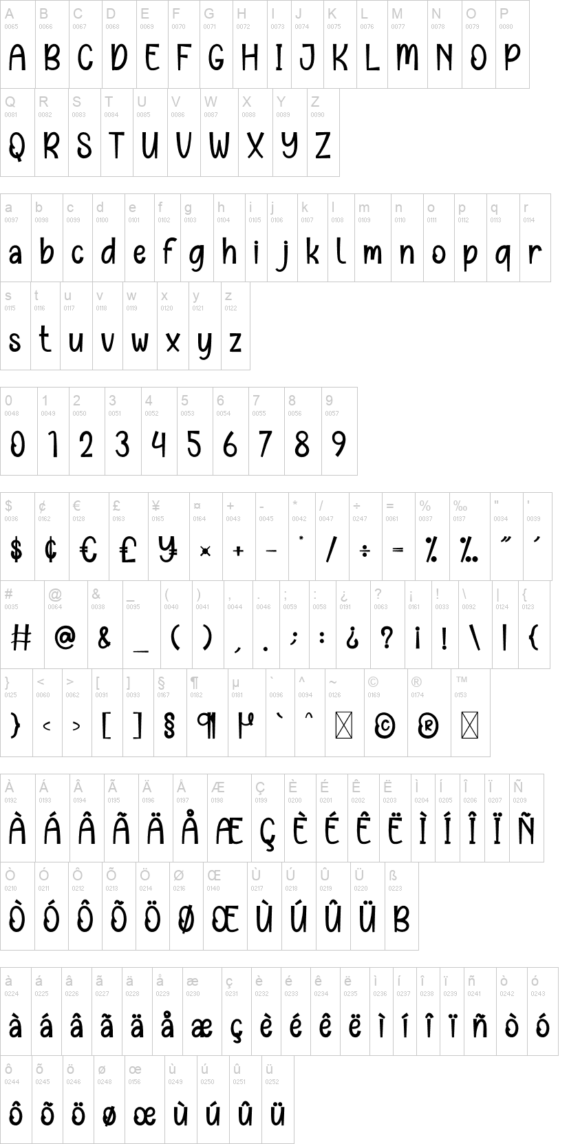 Love Samantha 字体字形表