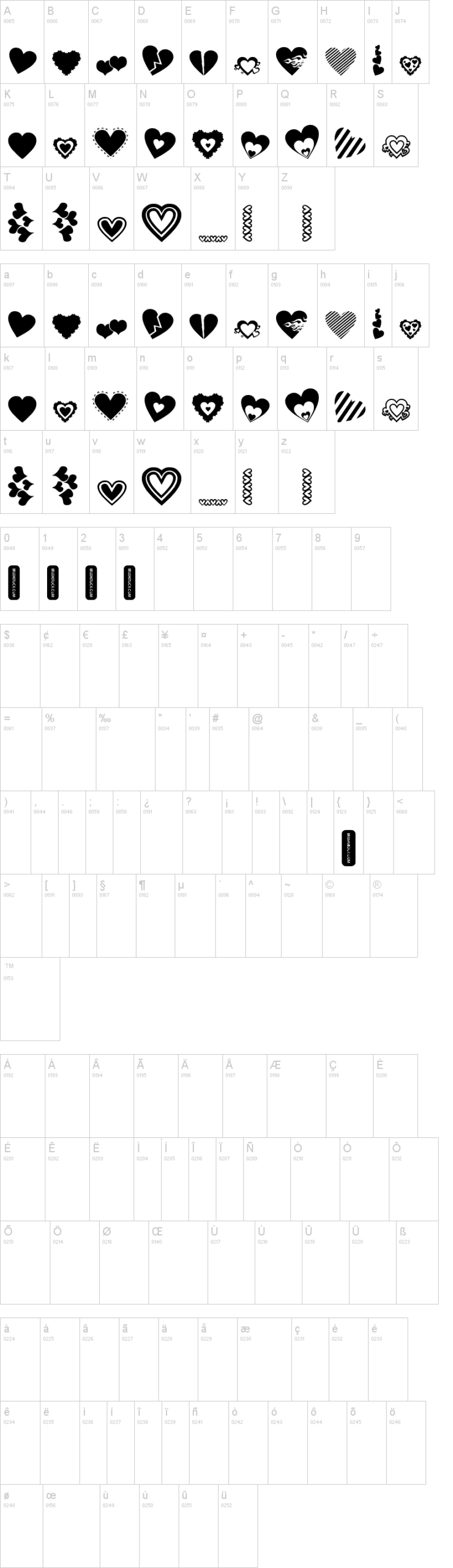 Loves Devine 字体字形表