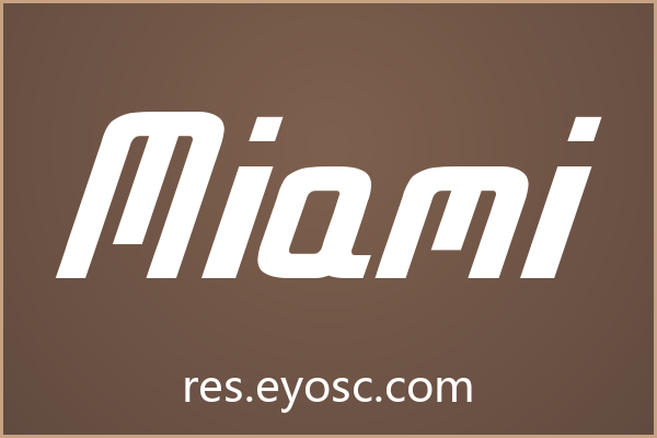 「Miami」：自带霓虹速度感的游戏UI斜体字