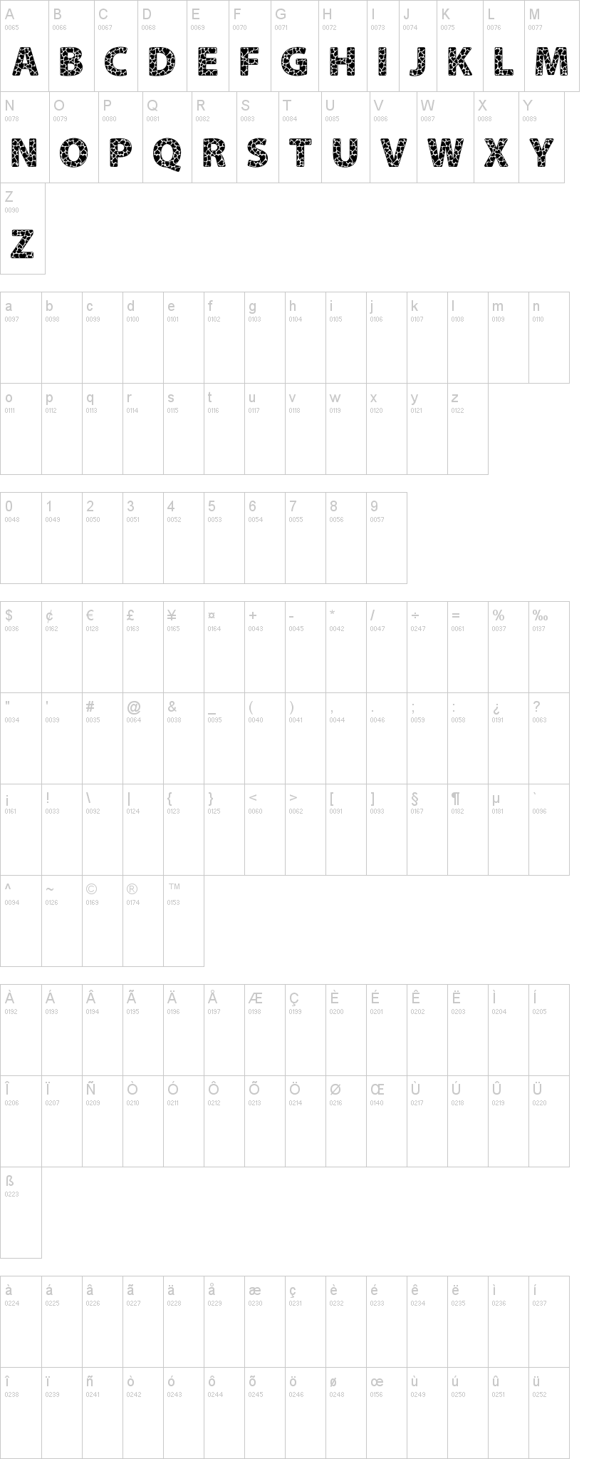 Moltissimo Hearted borders 字体字形表