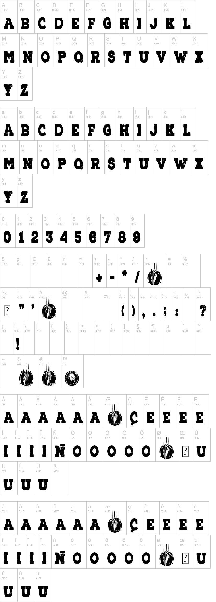 Mom's Gang 字体字形表