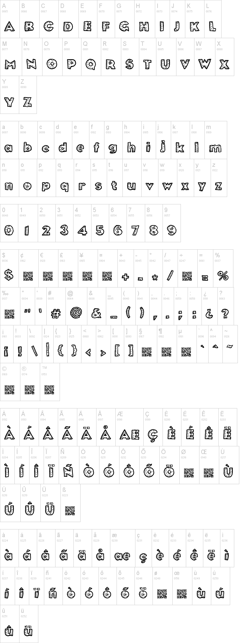 Mucho Fiesta 字体字形表