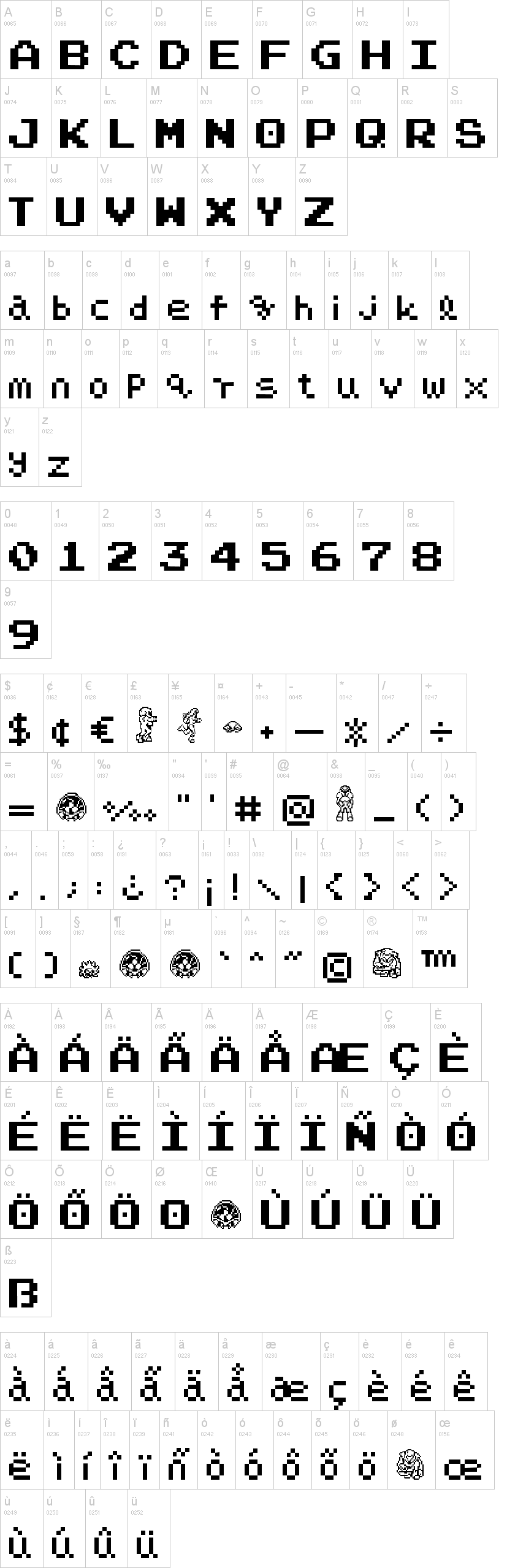 Narpassword00000 字体字形表