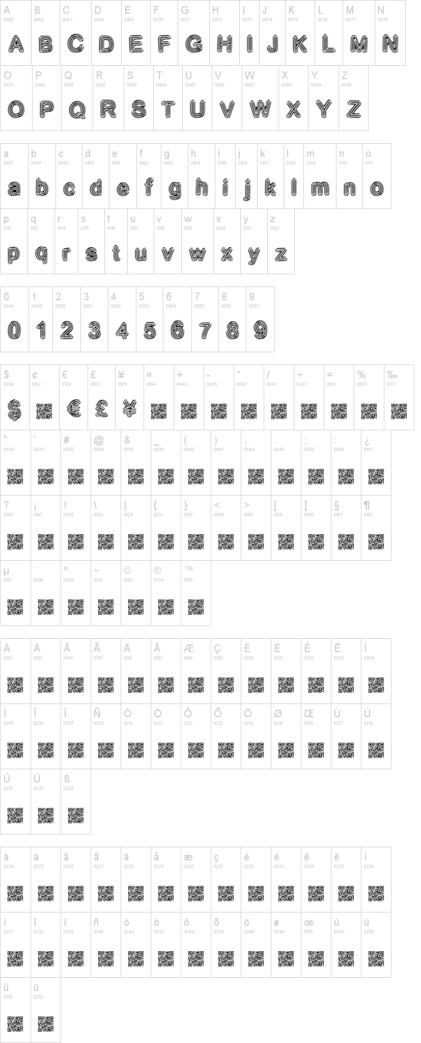 Neon Disco 字体字形表