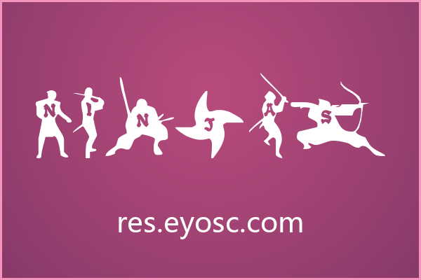 人物剪影构成的 Ninjas 字体