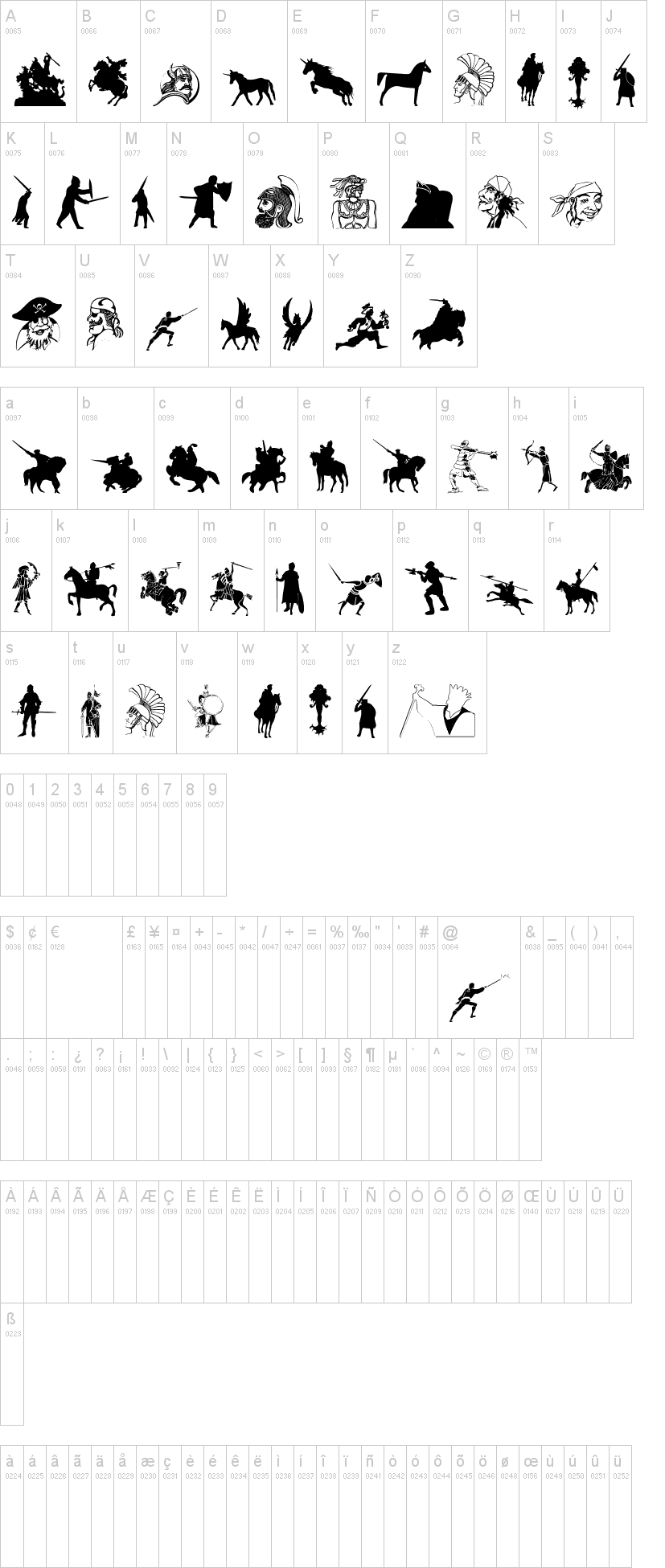 Oldtimers 字体字形表