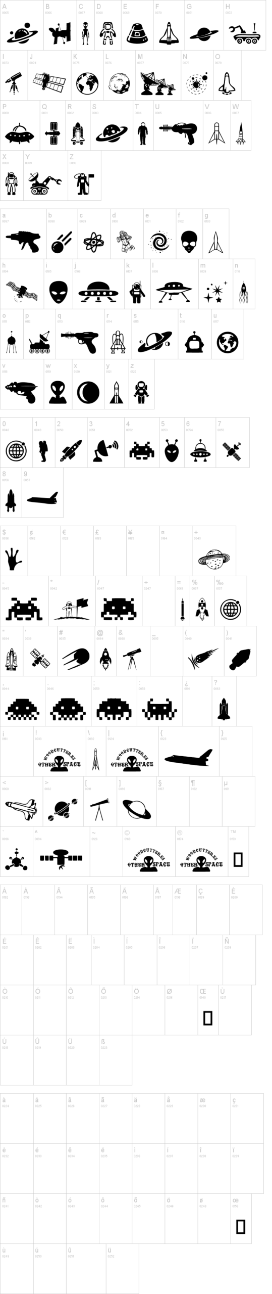 Other Space 字体字形表
