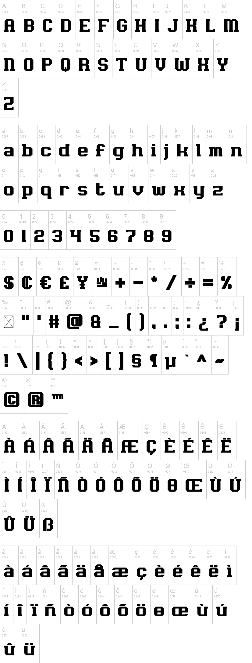 Overthrow Oligarchy 字体字形表