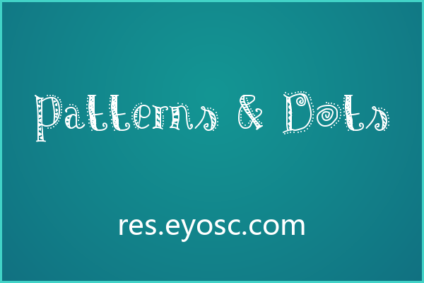 花纹点缀的手写花体 Patterns & Dots