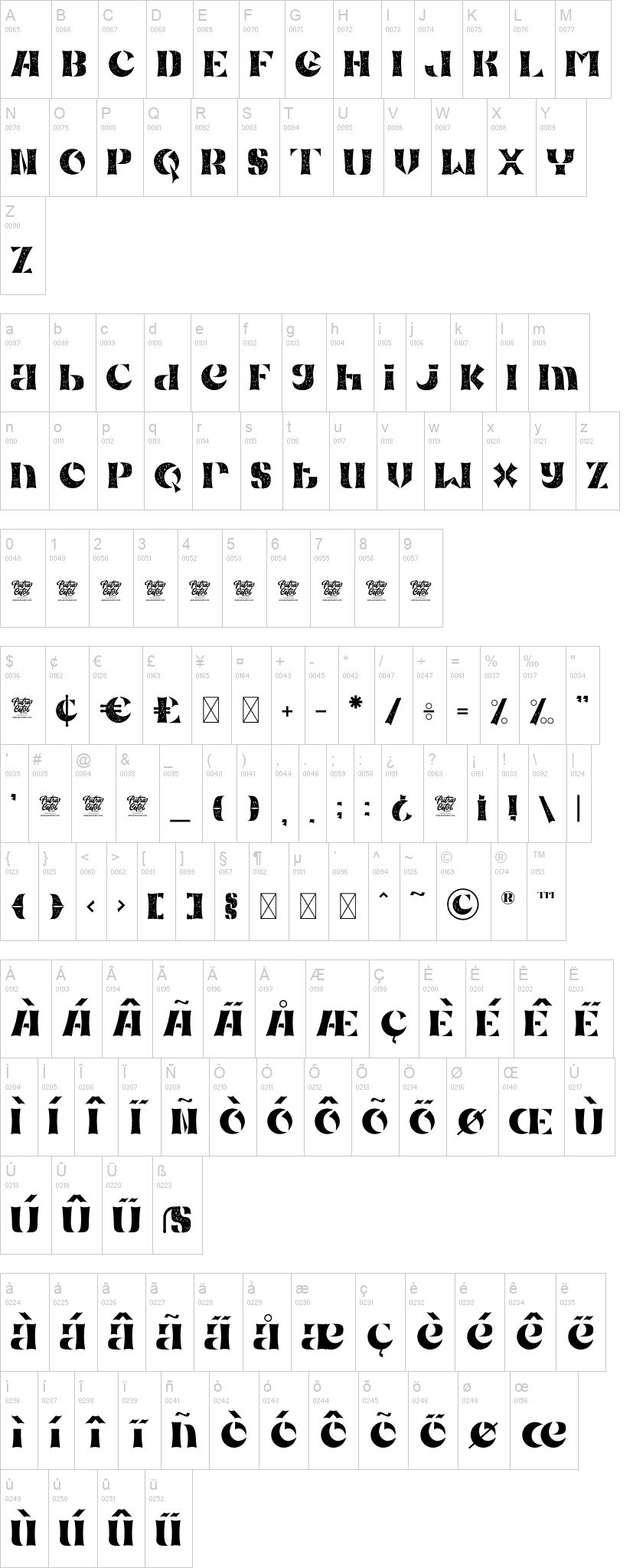 Raimei Hakke 字体字形表