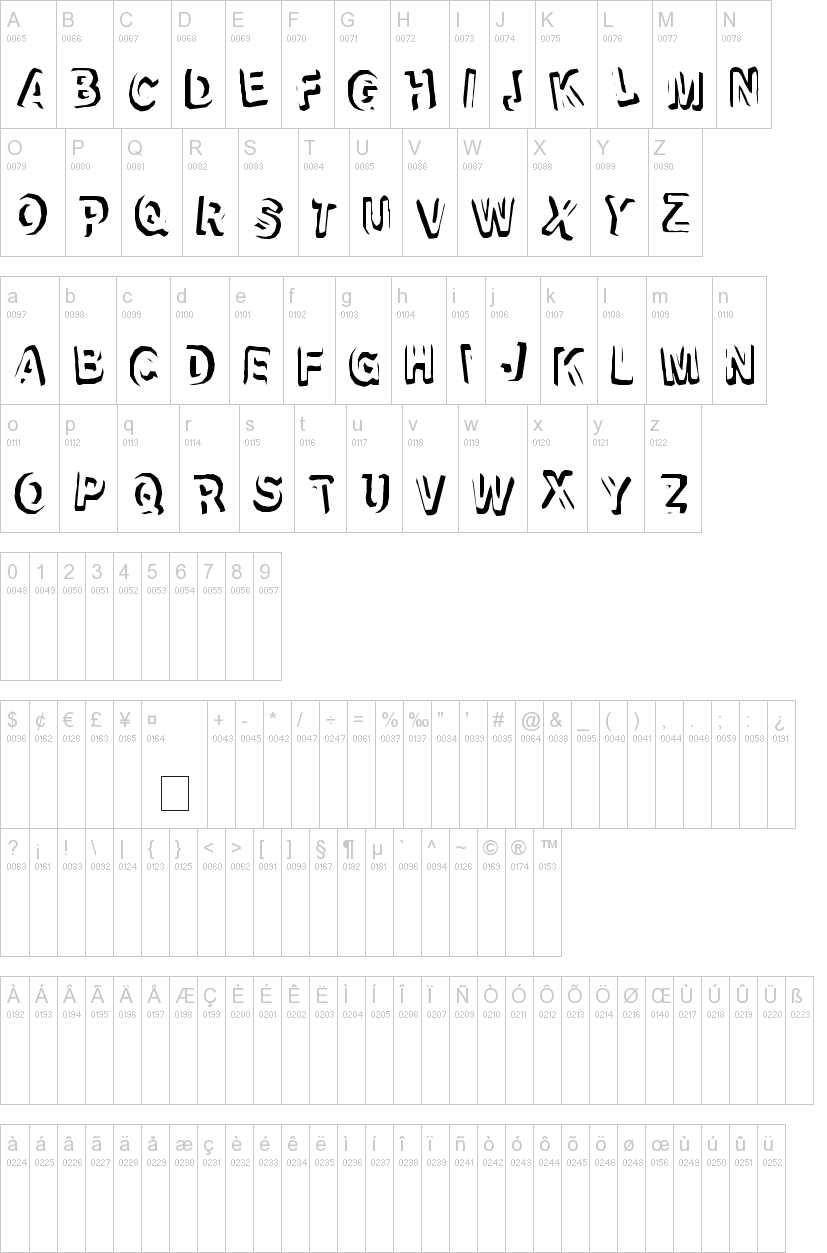 Refrigeration 字体字形表