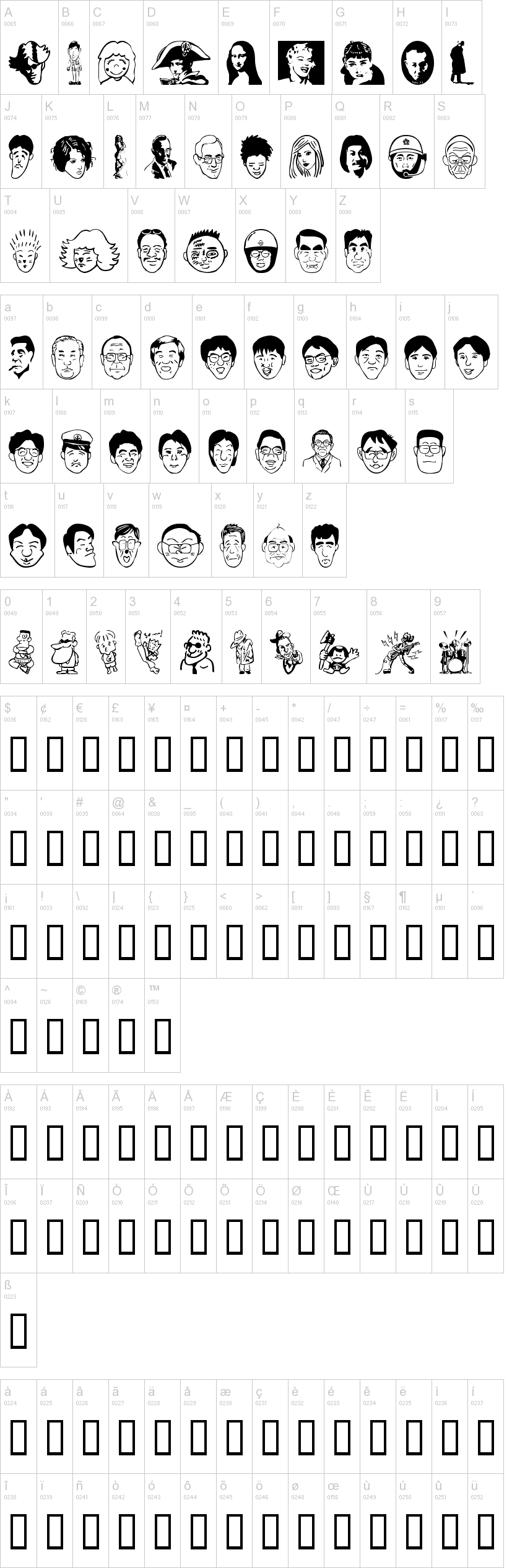 Sakabe People 02 字体字形表