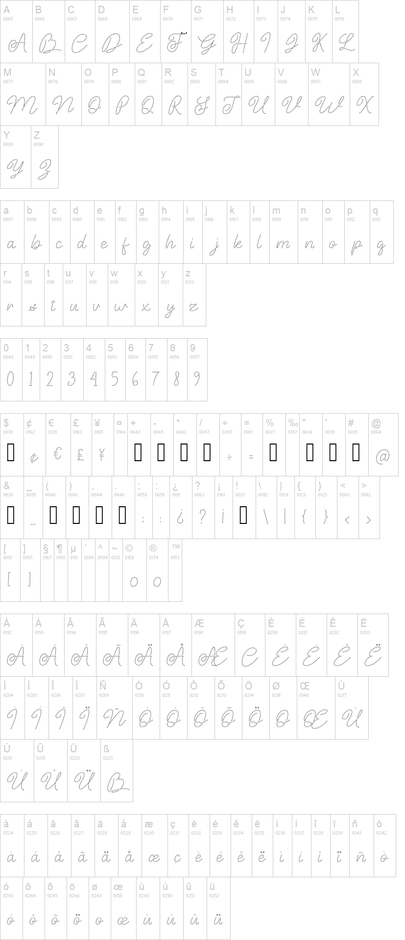 Santa Christmas 字体字形表