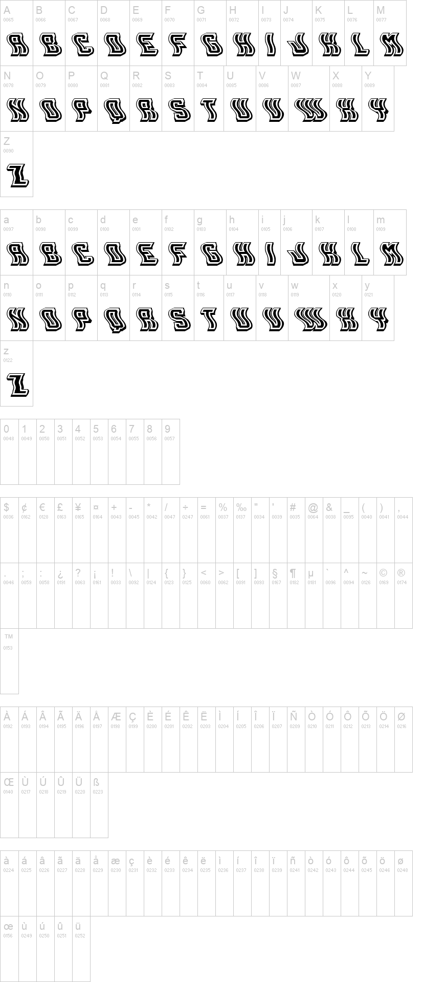 School Sucks 字体字形表