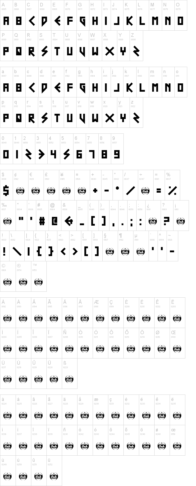 Scouser Ste 字体字形表